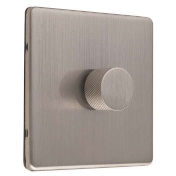Picture of Eurolite Knurled Replacement Dimmer Knob Satin Stainless Steel Finish - SPKDIMSS