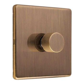 Picture of Eurolite Knurled Replacement Dimmer Knob In Antique Brass Finish - SPKDIMAB