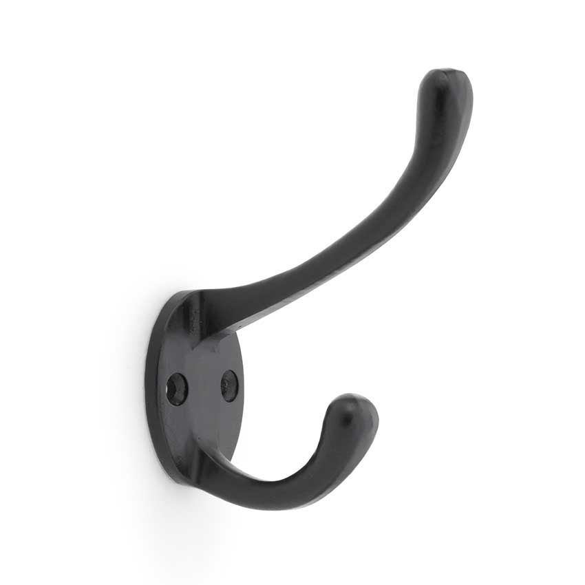 Picture of Alexander and Wilks Victorian Hat and Coat Hook in Powder coated Black finish - AW770BL