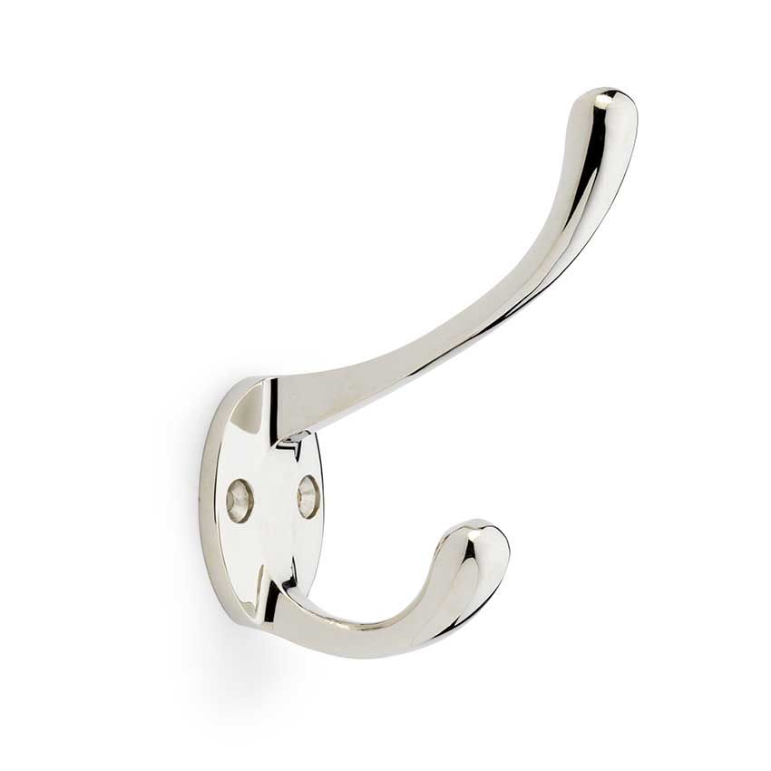 Picture of Alexander and Wilks Victorian Hat and Coat Hook in Polished Nickel - AW770PN