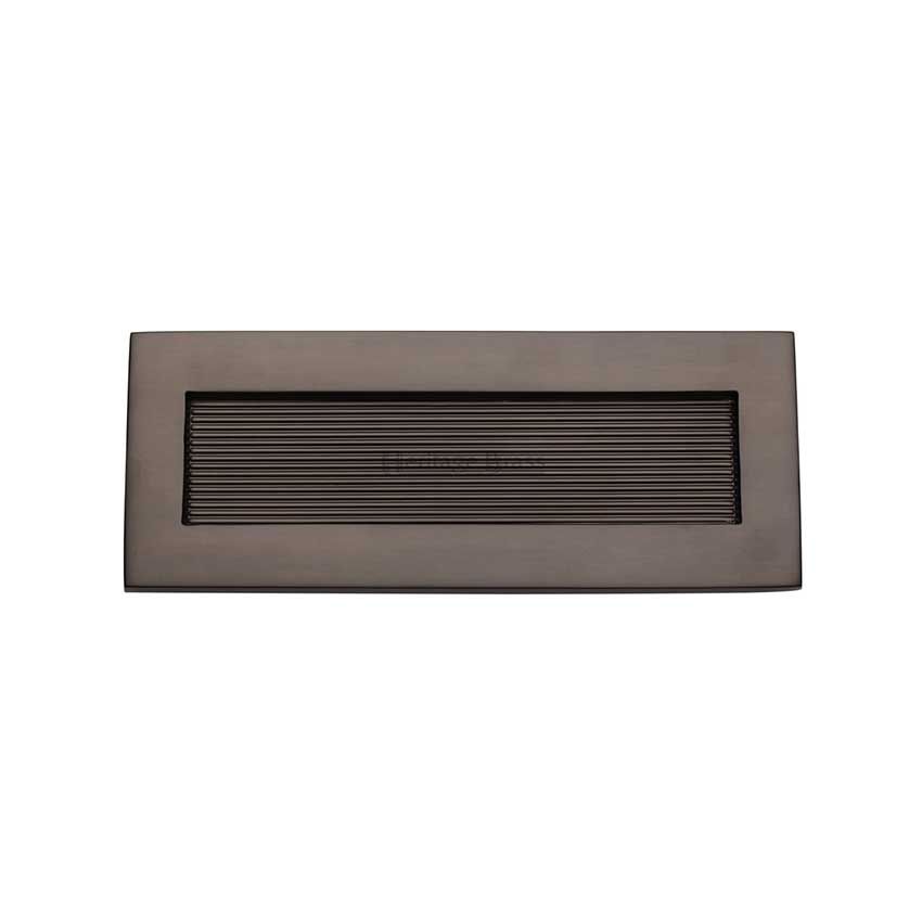 Picture of Heritage Brass Reeded Letterplate 10" x 4" Matt Bronze finish - RR852 254.101-MB