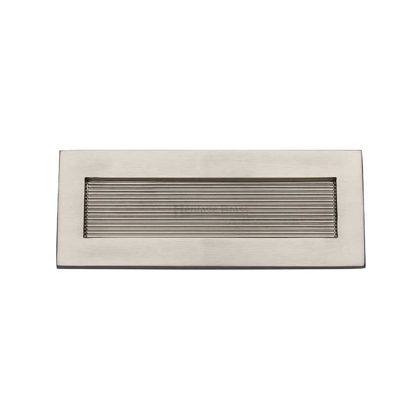 Picture of Heritage Brass Reeded Letterplate 10" x 4" Satin Nickel finish - RR852 254.101-SN