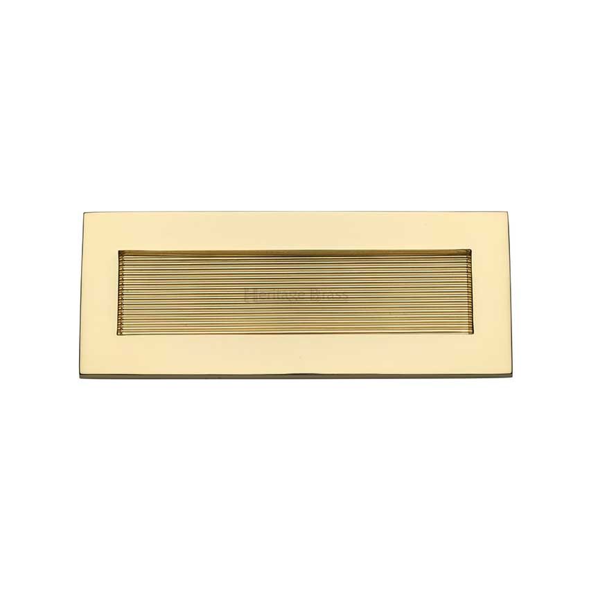 Picture of Heritage Brass Reeded Letterplate 10" x 4" Polished Brass finish - RR852 254.101-PB