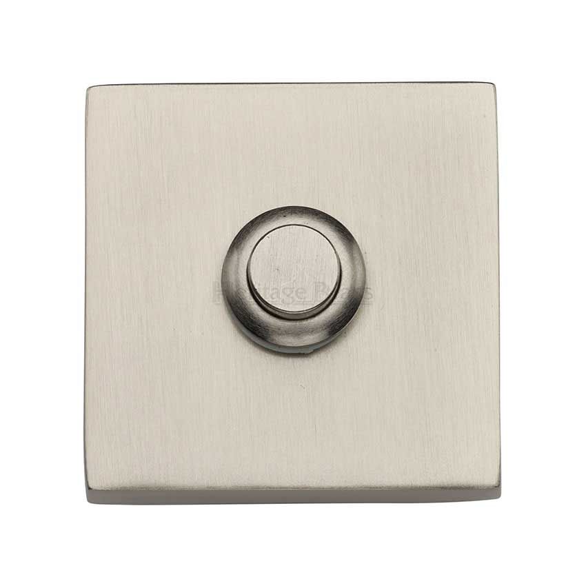 Picture of Heritage Brass Square Bell Push 3" x 1" Satin Nickel finish - V1188-SN