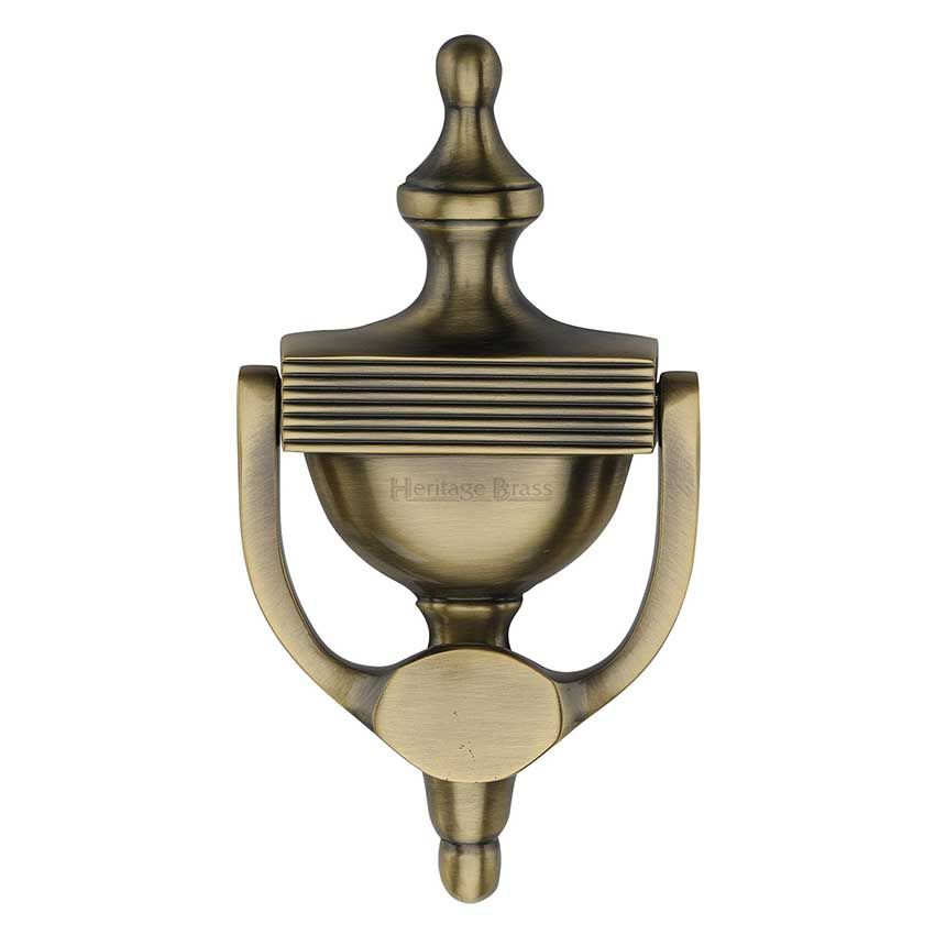 Picture of Heritage Brass Reeded Urn Knocker 7 1/4" Antique Brass finish - RR912 195-AT