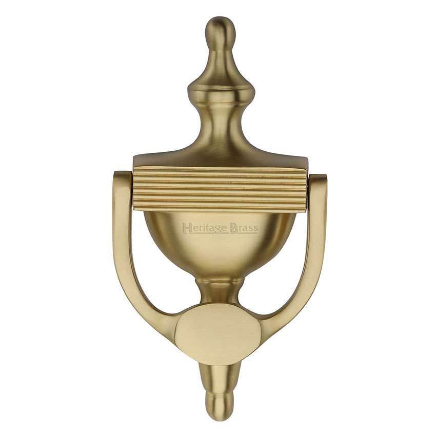Picture of Heritage Brass Reeded Urn Knocker 7 1/4" Satin Brass finish - RR912 195-SB