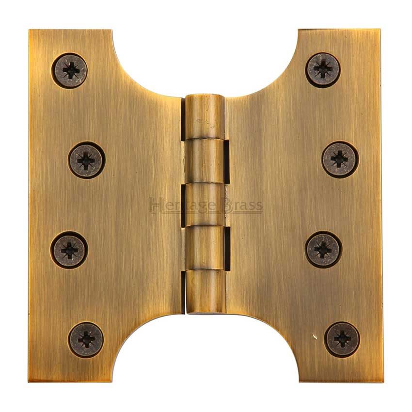 Picture of Parliament Hinge,  4" x 2" x 4" Antique Brass Finish - HG99-385-AT