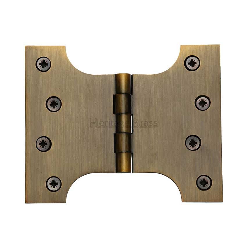 Picture of Parliament Hinge,  4" x 3" x 5" Antique Brass Finish - HG99-390-AT
