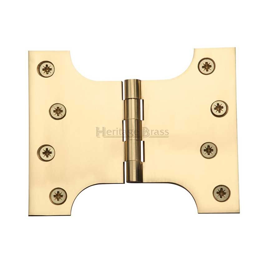 Picture of Parliament Hinge,  4" x 3" x 5" Polished Brass Finish - HG99-390-PB