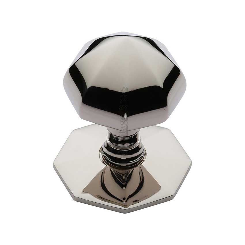 Picture of Octagonal Centre Door Knob In Polished Nickel Finish - V880-PNF