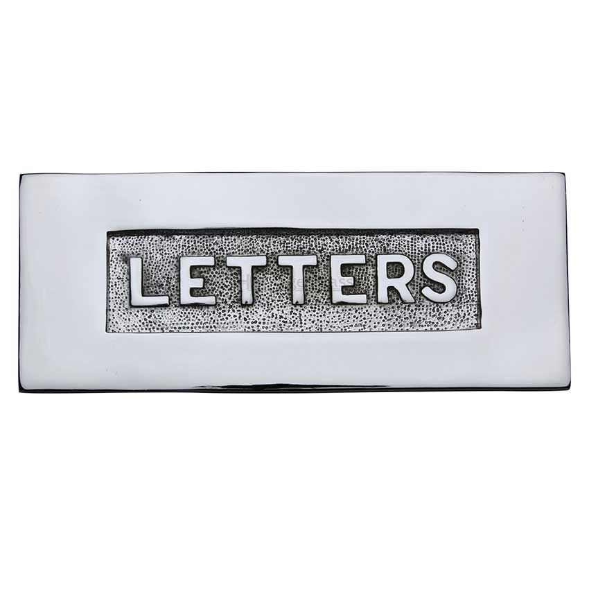 Picture of 254mm x 101mm Embossed Letterplate In Polished Chrome Finish - V845-PC