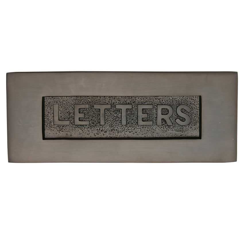 Picture of 254mm x 101mm Embossed Letterplate In Matt Bronze Finish - V845-MB