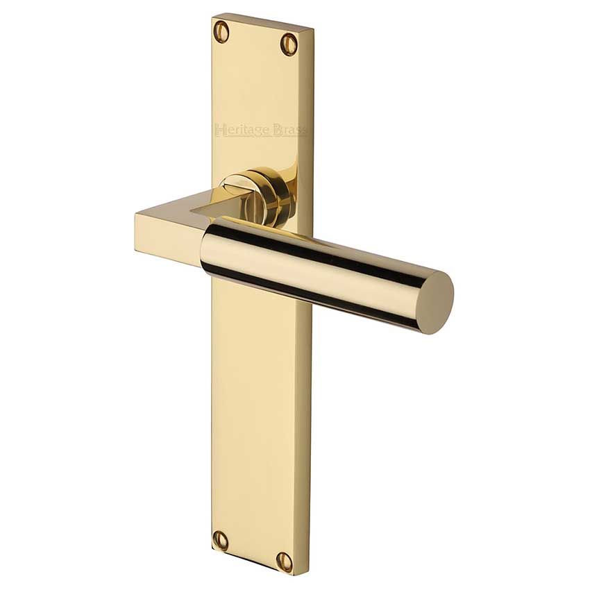 Picture of Bauhaus Latch Door Handles In Polished Brass Finish - VT6310-PB