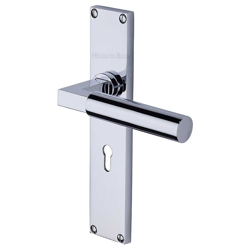 Picture of Bauhaus Lock Door Handles In Polished Chrome Finish - VT6300-PC