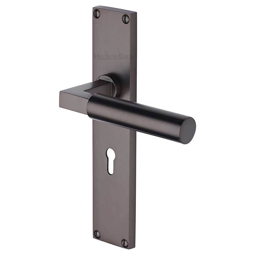 Picture of Bauhaus Lock Door Handles In Matt Bronze Finish - VT6300-MB