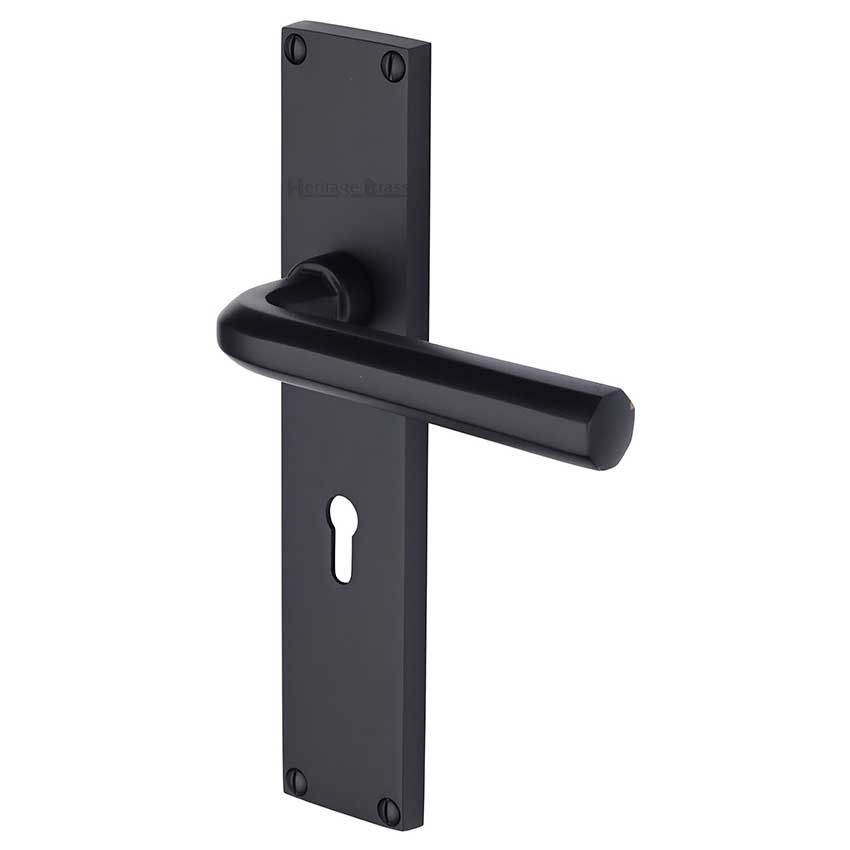 Picture of Octave Lock Door Handles In Matt Black Finish - VT5900-BKMT-EXT