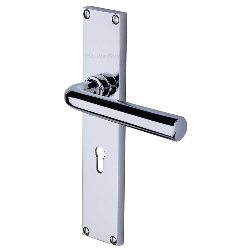 Picture of Octave Lock Door Handles In Polished Chrome Finish - VT5900-PC-EXT