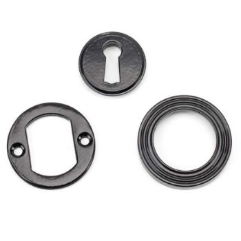 Picture of Black Round Beehive Standard Profile Escutcheon - From the Anvil - 45697