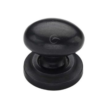 Picture of Rustic Dark Bronze Oval Cabinet Knob on a Rose - RDB179