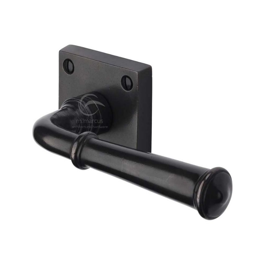Picture of Rustic Bronze Door Handle Lever Latch on Square Rose Claverley Design- RDB1933