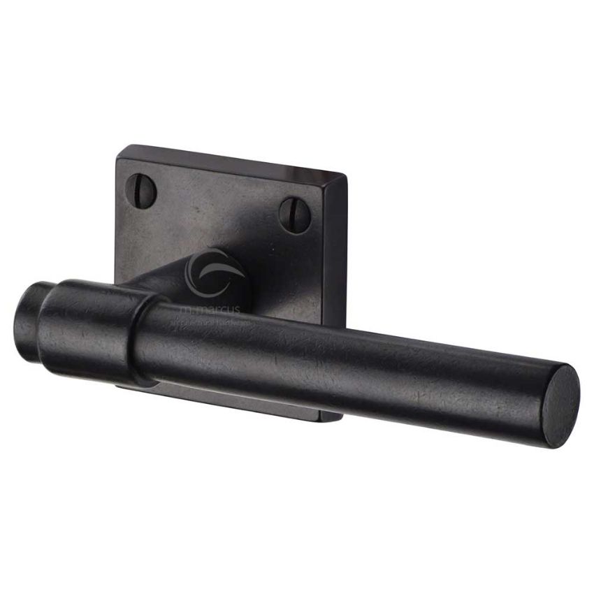 Picture of Rustic Bronze Door Handle on Square Rose Fountain Design- RDB2390