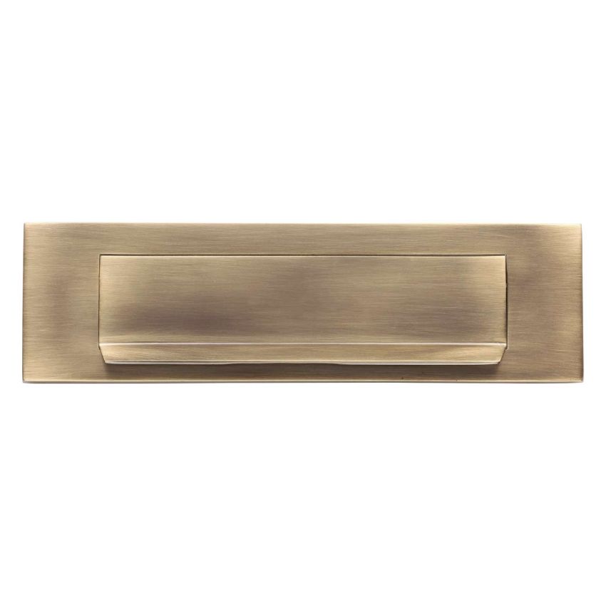 Picture of 280 x 80mm Gravity Flap Letter plate In Antique Brass Finish - V842-AT