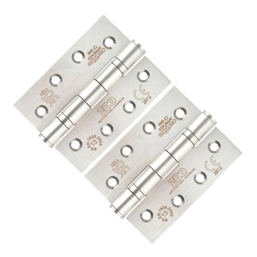 4" Grade 13 Satin Stainless Hinges - ZHSS243S