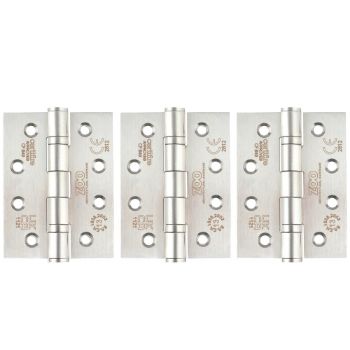 4" (102mm) Grade 13 Satin Stainless Steel Fire Door Hinges - ZHSS243S3 4" (102mm) Grade 13 Satin Stainless Steel Fire Door Hinges - ZHSS243S3