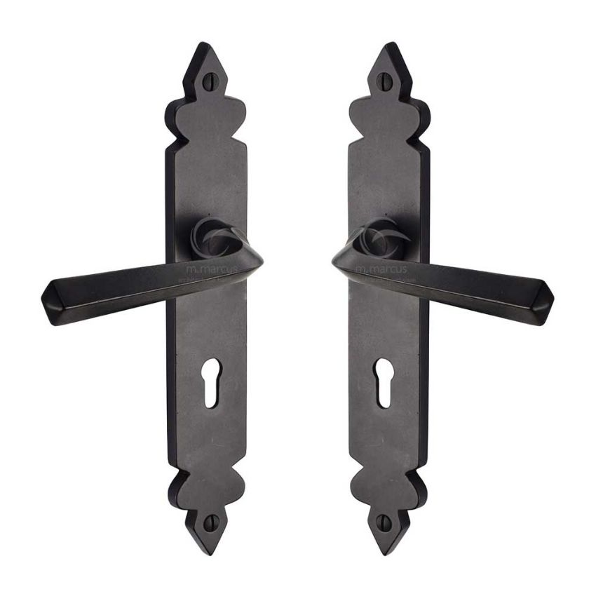 Picture of Rustic Bronze Door Handle on Plate Ironbridge Design- RDB3600