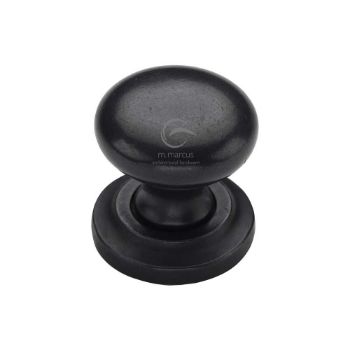 Picture of Rustic Bronze Round Cabinet Knob on Rose - RDB613