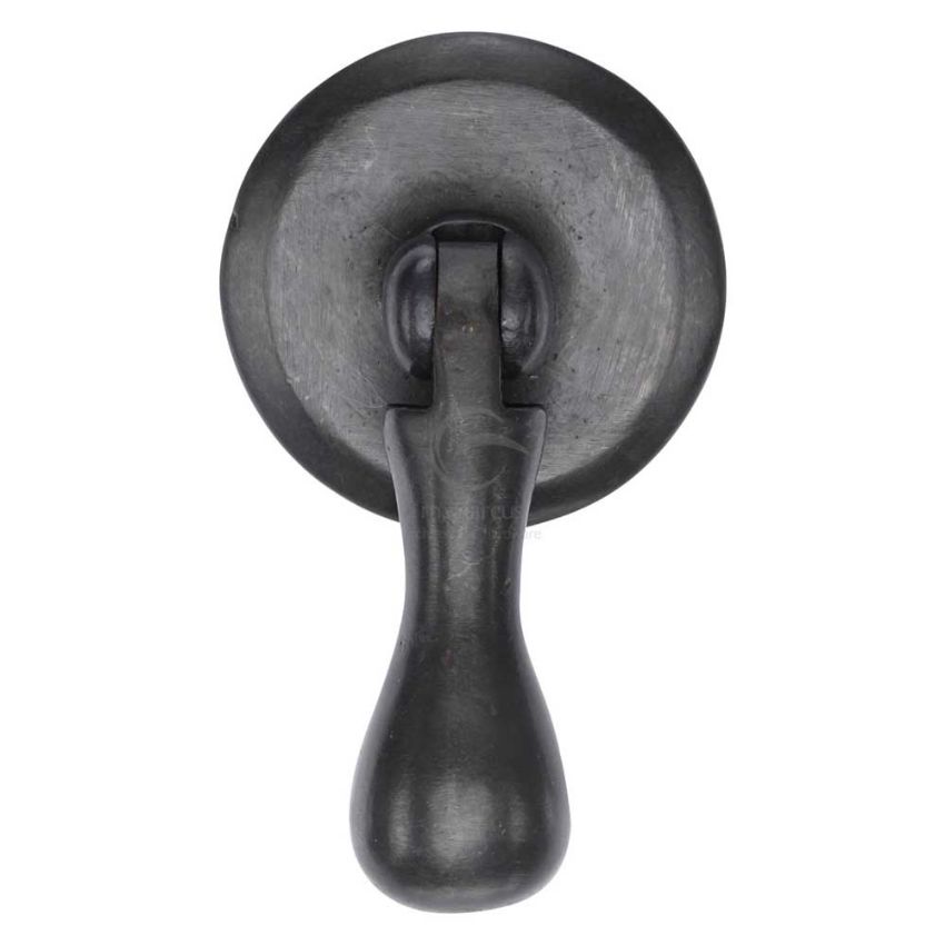 Picture of Rustic Bronze Cabinet Drop Pull On Round Plate- RDB6264