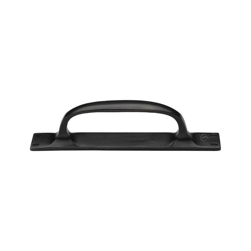 Picture of Rustic Dark Bronze Cabinet Pull Handle on Plate - RDB1142
