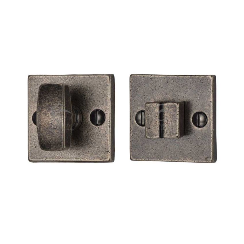 Picture of Rustic Pewter Square Thumbturn & Emergency Release for Bathroom & Bedroom Doors- RPW155