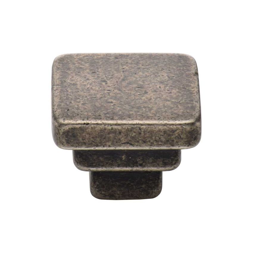 Picture of Rustic Pewter Square Stepped Cabinet Knob - RPW3672