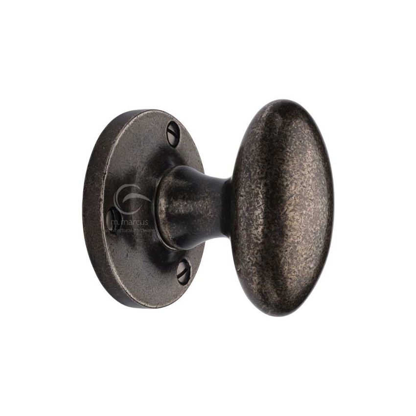 Picture of Rustic Pewter Mortice Knob on Rose Knowle Design- RPW4555