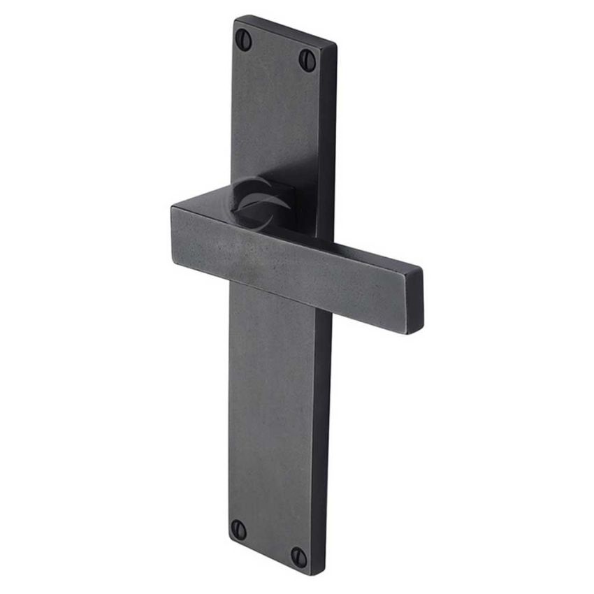 Picture of Rustic Bronze Latch Door Handle Lever Lock Cheswell Design- RDB3110