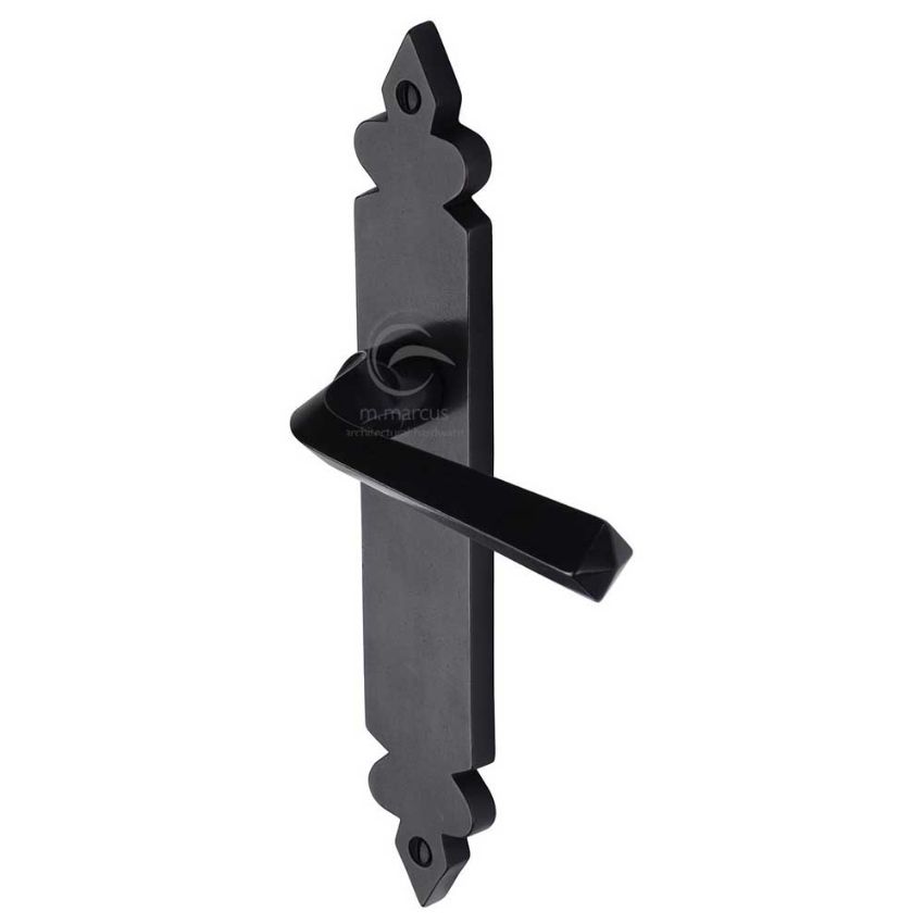 Picture of Rustic Bronze Latch Door Handle on Plate Ironbridge Design- RDB3610-GP