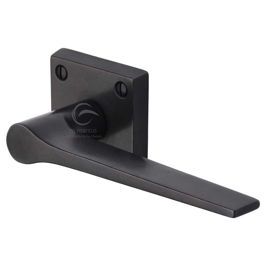 Picture of Rustic Bronze Door Handle on Square Rose Gio Design- RDB4189