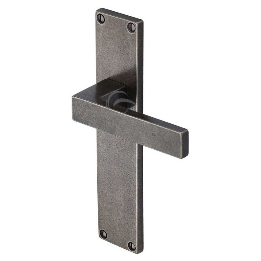 Picture of Rustic Pewter Door Handle Lever Latch Cheswell Design- RPW3110