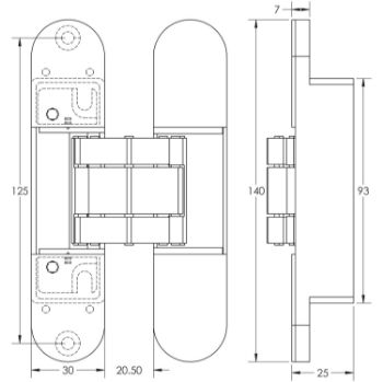 Picture of Ghost 3D Concealed Hinges- CH60SB