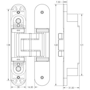 Picture of Ghost 3D Concealed Hinges- CH100AB