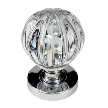 Picture of Pumpkin Glass Mortice Knob- Polished Chrome -JH5202PC