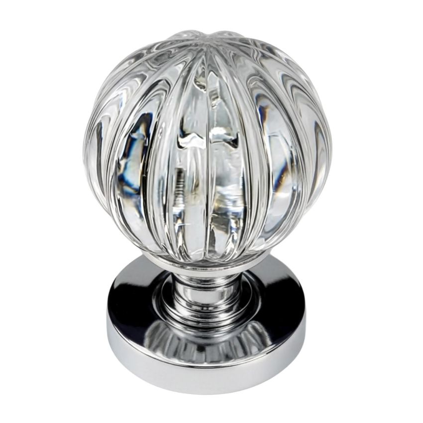 Picture of Pumpkin Glass Mortice Knob- Polished Chrome -JH5202PC