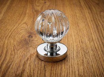 Picture of Pumpkin Glass Mortice Knob- Polished Chrome -JH5202PC