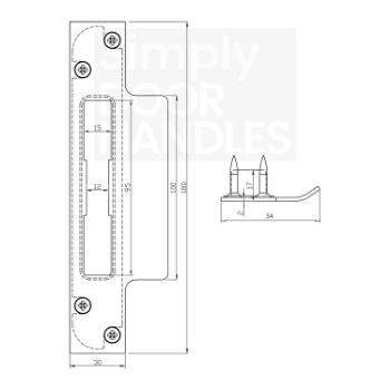 Picture of Door Lock Strike Plate with Extended Tongue- ZLAP15SS