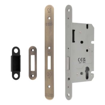 Picture of Easi-T Din Euro Profile Deadlock Antique Brass- DLS0060EPAB