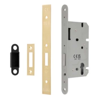 Picture of Easi-T Din Euro Profile Deadlock Satin Brass- DLS0060EPSB