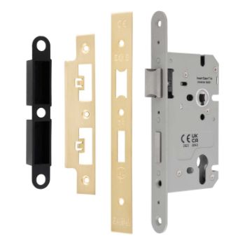 Picture of Easi-T Din Euro Profile Sashlock In Satin Brass- DLS7260EPSB