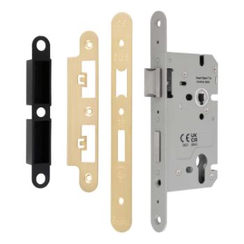 Picture of Easi-T Din Euro Profile Sashlock In Satin Brass- DLS7260EPSB