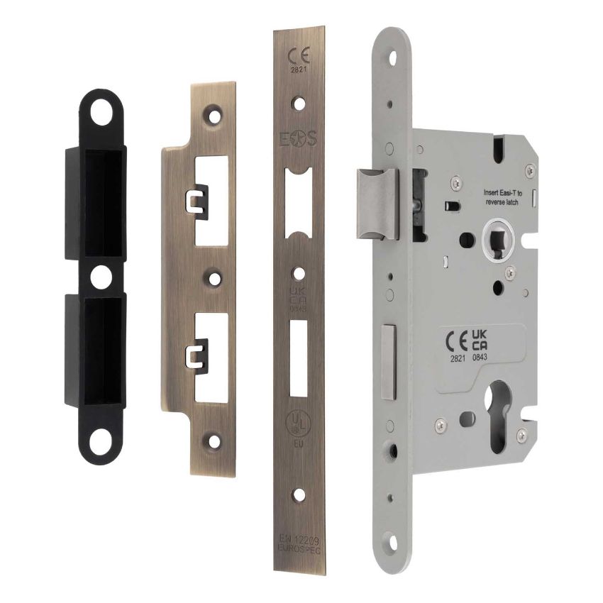 Picture of Easi-T Din Euro Profile Sashlock In Antique Brass- DLS7260EPAB